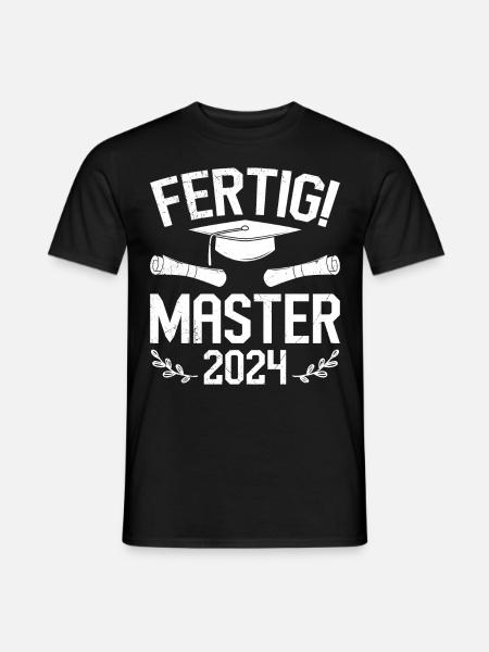 Masterabschluss Fertig! Master 2024 Masterarbeit - Männer T-Shirt - Schwarz