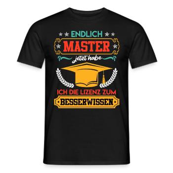 Master Endlich Master Lizenz zum Klugscheissen - Männer T-Shirt - Schwarz - Vorne - AI Model Male 178 light (178cm)