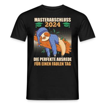 Masterabschluss 2024 Perfekte Ausrede Masterarbeit - Männer T-Shirt - Schwarz - Vorne - AI Model Male 178 light (178cm)
