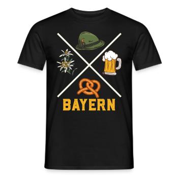 Bayerisch Tradition Bierkrug Brezeln Bayern - Männer T-Shirt - Schwarz - Vorne - AI Model Male 178 light (178cm)