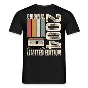 20ème Anniversaire 2004 Vintage Rétro Vintage - T-shirt homme - noir - Devant - AI Model Male 178 light (178cm)