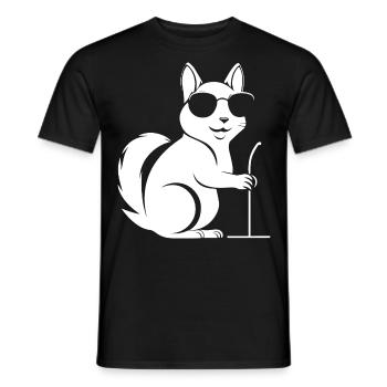 Funny Squirrel Wearing Sunglasses Squirrels - Men's T-Shirt - black - Front - AI Model Male 178 light (178cm)
