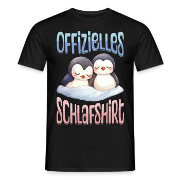 Offizielles Schlafshirt Pinguin Schlafanzug Süß - Männer T-Shirt - Schwarz - Vorne - AI Model Male 178 light (178cm)