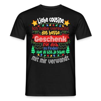 Weihnachts Weihnachten Liebe Cousine Lustig - Männer T-Shirt - Schwarz - Vorne - AI Model Male 178 light (178cm)