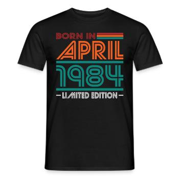 40. Geburtstag Jahrgang April 1984 Born in 1984 - Männer T-Shirt - Schwarz - Vorne - AI Model Male 178 light (178cm)