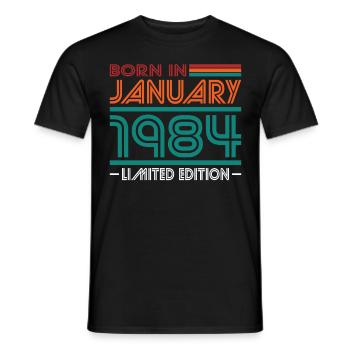 40. Geburtstag Jahrgang Januar 1984 Born in 1984 - Männer T-Shirt - Schwarz - Vorne - AI Model Male 178 light (178cm)