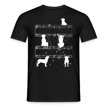 Cane Corso Music Notes Dog Piano Musician - Men's T-Shirt - black - Front - AI Model Male 178 light (178cm)