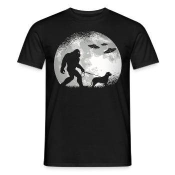 Bigfoot Dog Night Walk Alien Invasion - Männer T-Shirt - Schwarz - Vorne - AI Model Male 178 light (178cm)