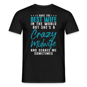 Infirmière Sage-femme Accoucheuse Femme - T-shirt homme - noir - Devant - AI Model Male 178 light (178cm)
