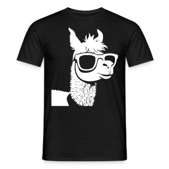 Lustiges Alpaka mit Sonnenbrille Coole Alpakas - Männer T-Shirt - Schwarz - Vorne - AI Model Male 178 light (178cm)