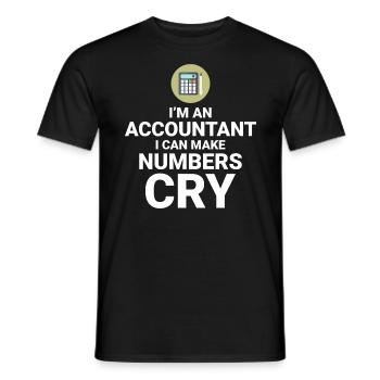 Comptable Comptabilité Tenue de livres Finance Drôle - T-shirt homme - noir - Devant - AI Model Male 178 light (178cm)