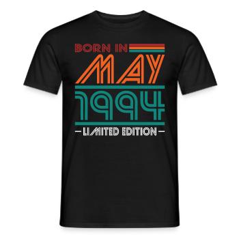 30. Geburtstag Jahrgang Mai 1994 Born in 1994 - Männer T-Shirt - Schwarz - Vorne - AI Model Male 178 light (178cm)