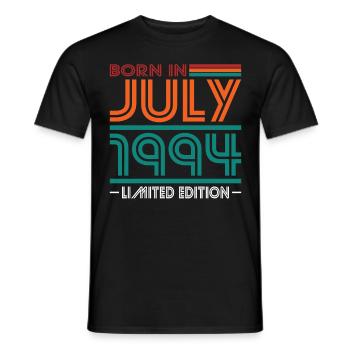 30. Geburtstag Jahrgang Juli 1994 Born in 1994 - Männer T-Shirt - Schwarz - Vorne - AI Model Male 178 light (178cm)