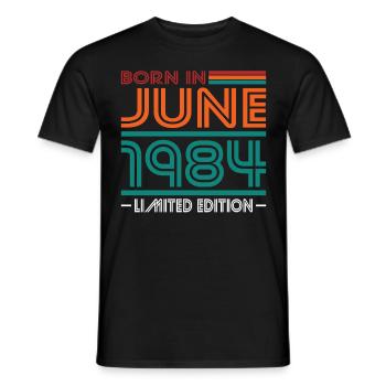 40. Geburtstag Jahrgang Juni 1984 Born in 1984 - Männer T-Shirt - Schwarz - Vorne - AI Model Male 178 light (178cm)