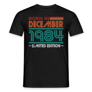 40th Birthday Born December 1984 Born 1984 - Men's T-Shirt - black - Front - AI Model Male 178 light (178cm)