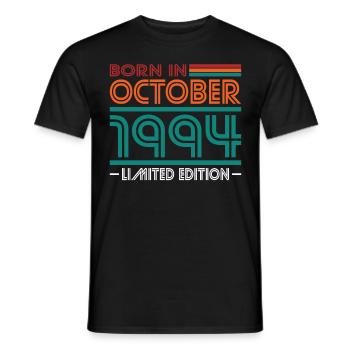 30. Geburtstag Jahrgang Oktober 1994 Born in 1994 - Männer T-Shirt - Schwarz - Vorne - AI Model Male 178 light (178cm)