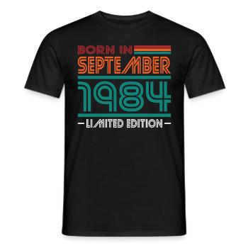 40. Geburtstag Jahrgang September 1984 Born 1984 - Männer T-Shirt - Schwarz - Vorne - AI Model Male 178 light (178cm)