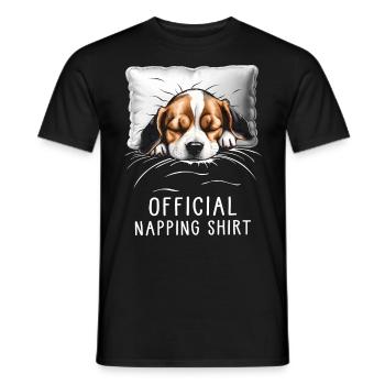 Beagle Chemise de sieste officielle - T-shirt homme - noir - Devant - AI Model Male 178 light (178cm)