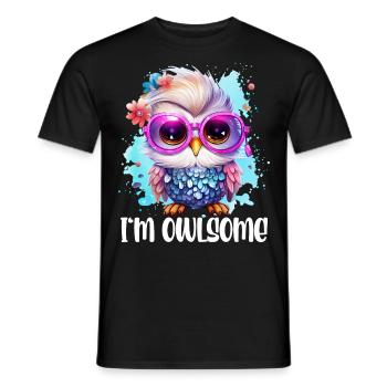 JE SUIS HIBOU HIBOU HIBOUX Drôle - T-shirt homme - noir - Devant - AI Model Male 178 light (178cm)