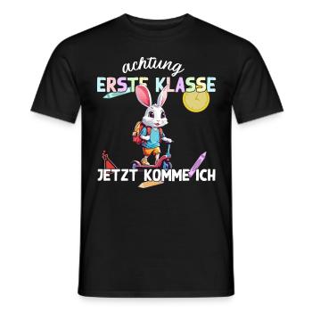 Schulkind Hase Erste Klasse Einschulungsdesign - Männer T-Shirt - Schwarz - Vorne - AI Model Male 178 light (178cm)