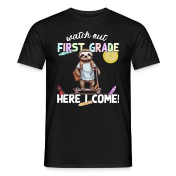 paresseux cool sur l’inscription à l’école de scooter et l’école - T-shirt homme - noir - Devant - AI Model Male 178 light (178cm)