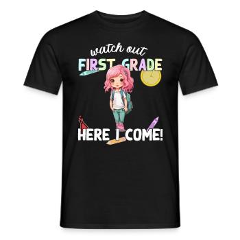 Funny Elementary School Girl School Enrollment Saying - Men's T-Shirt - black - Front - AI Model Male 178 light (178cm)