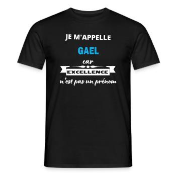 Je m'appelle excellence Gael - T-shirt homme - noir - Devant - AI Model Male 178 light (178cm)
