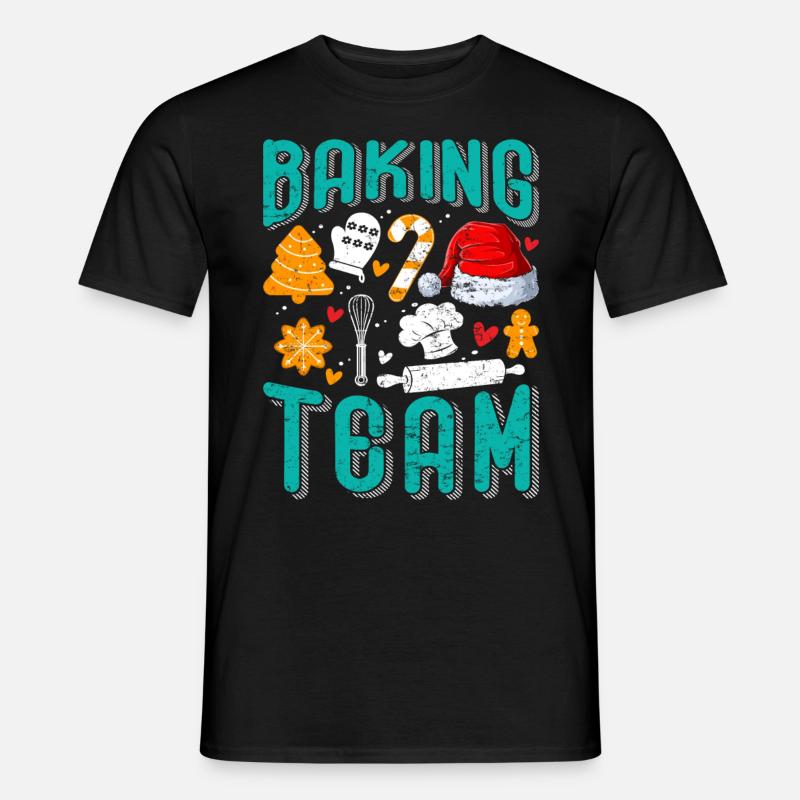 Baking Team Weihnachten Plätzchen Backen - Männer T-Shirt - Schwarz