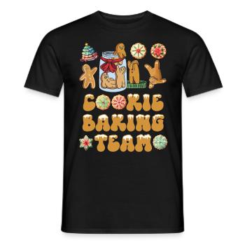 Cookie Baking Team Christmas - Men's T-Shirt - black - Front - AI Model Male 178 light (178cm)