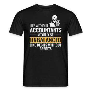 Accountant Accounting Bookkeeping Finance Funny - Men's T-Shirt - black - Front - AI Model Male 178 light (178cm)