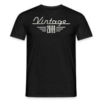 Millésime 2009 Année de naissance Minimaliste Anniversaire - T-shirt homme - noir - Devant - AI Model Male 178 light (178cm)