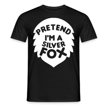 Faire semblant d’être un renard argenté Funny Design - T-shirt homme - noir - Devant - AI Model Male 178 light (178cm)