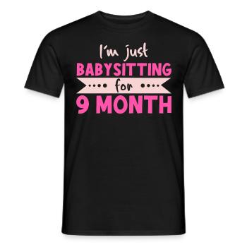 Je fais juste du baby-sitting pendant 9 mois - mère porteuse - T-shirt homme - noir - Devant - AI Model Male 178 light (178cm)