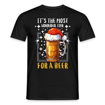 Weihnachten Bier Weihnachtsbier Prost Lustig Humor - Männer T-Shirt - Schwarz - Vorne - AI Model Male 178 light (178cm)