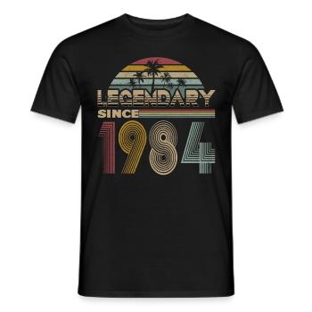 40th Birthday Vintage 1984 Legendary Since 1984 - Men's T-Shirt - black - Front - AI Model Male 178 light (178cm)