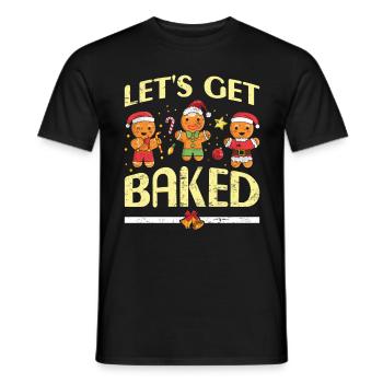 Lebkuchenmänner Let's get Baked Weihnachten - Männer T-Shirt - Schwarz - Vorne - AI Model Male 178 light (178cm)