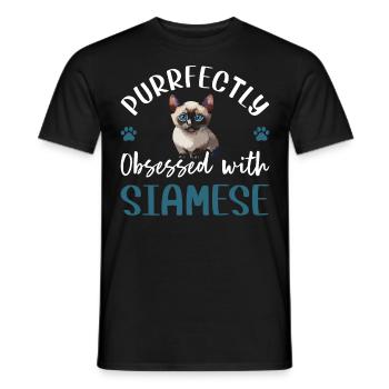 Obsédé par le siamois - T-shirt homme - noir - Devant - AI Model Male 178 light (178cm)