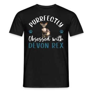 Obsédé par Devon Rex - T-shirt homme - noir - Devant - AI Model Male 178 light (178cm)