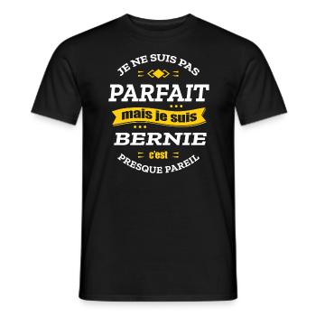 BERNIE PARFAIT - PRENOM BERNIE - T-shirt homme - noir - Devant - AI Model Male 178 light (178cm)