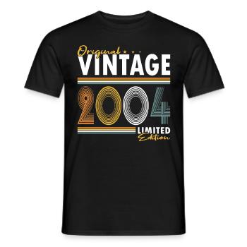20. Geburtstag Jahrgang 2004 Original 2004 - Männer T-Shirt - Schwarz - Vorne - AI Model Male 178 light (178cm)