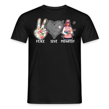 Nurse Midwife Birth Worker Peace - Männer T-Shirt - Schwarz - Vorne - AI Model Male 178 light (178cm)