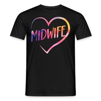 Infirmière Sage-femme Accoucheuse Coeur - T-shirt homme - noir - Devant - AI Model Male 178 light (178cm)