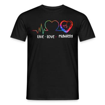 Nurse Midwife Birth Worker Live - Männer T-Shirt - Schwarz - Vorne - AI Model Male 178 light (178cm)