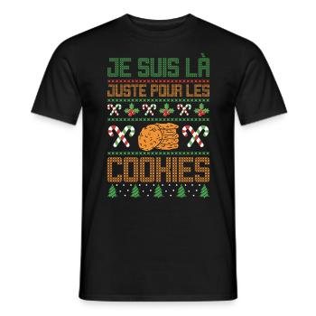 Noel Je Suis Là Juste Pour Les Cookies Noël Femme - T-shirt homme - noir - Devant - AI Model Male 178 light (178cm)