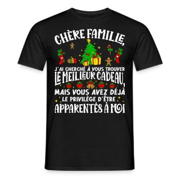 Noël Chère Famille Drôle Femmes Hommes - T-shirt homme - noir - Devant - AI Model Male 178 light (178cm)