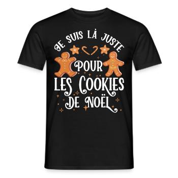 Noël Je Suis Là Juste Pour Les Cookies De Noel - T-shirt homme - noir - Devant - AI Model Male 178 light (178cm)