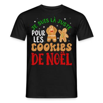 Noël Je Suis Là Juste Pour Les Cookies De Noel - T-shirt homme - noir - Devant - AI Model Male 178 light (178cm)