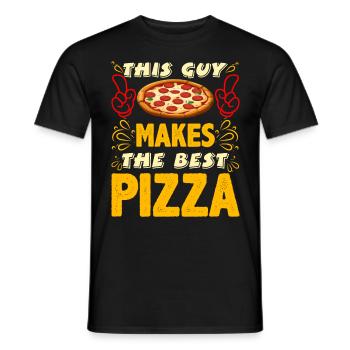 Pizza Maker This Guy Makes the Best Pizza - Men's T-Shirt - black - Front - AI Model Male 178 light (178cm)