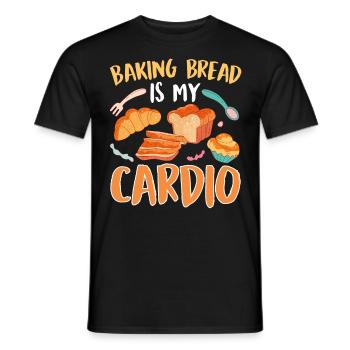 Baking Is My Cardio Bread Baker Baking Lover - Men's T-Shirt - black - Front - AI Model Male 178 light (178cm)