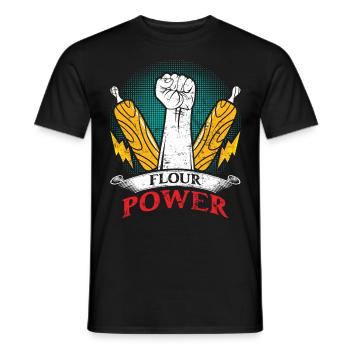 Bread Baker Flour Power Baking Baking Lovers - Men's T-Shirt - black - Front - AI Model Male 178 light (178cm)